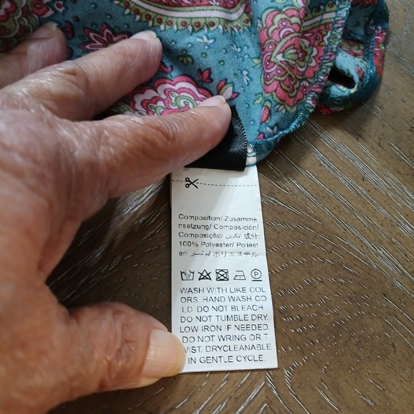 Emery Rose Slip Dress Blue Paisley Sz Xl Polyester  Spaghetti Straps - Picture 5 of 8